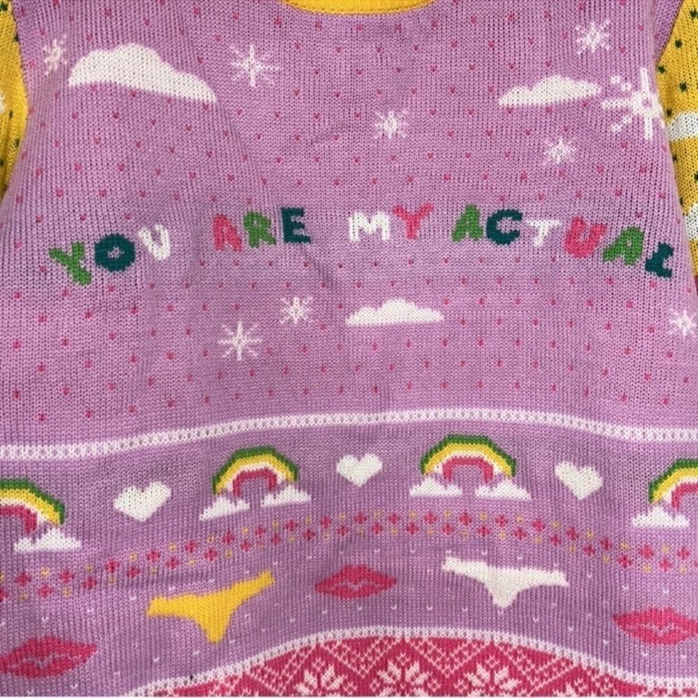 Hulu Multi colored Pink and White Sweater (Size XXL) - Picture 3 of 7